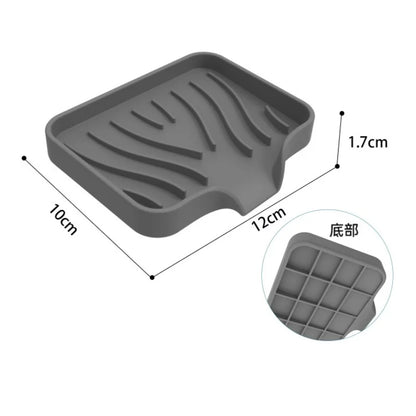 1pcs Sink Silicone Tray With Drain Soap Sponge Storage Holder Countertop Sink Scrubber Brush Soap Storage Rack Kitchen Organizer