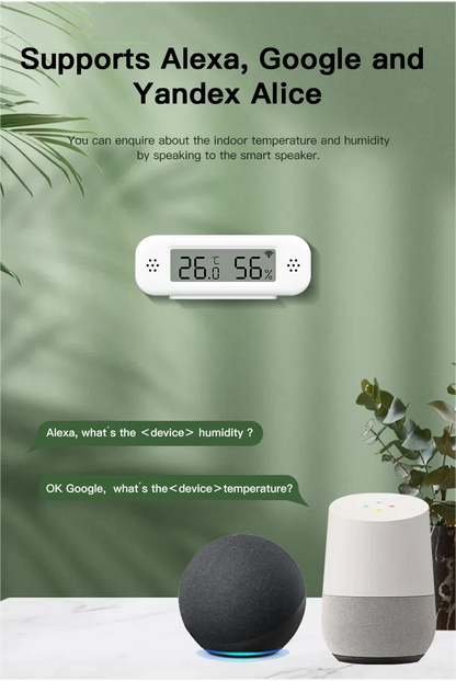 Tuya WiFi Zigbee 3.0 Temperature Humidity Sensor Hygrometer Thermometer App Remote Monitor Work With Yandex Alexa SmartLife