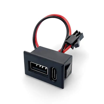 1PCS USB Female Base Type-C Double-Layer Socket Lamp Charging Socket Power Phone Socket With Cable Connector
