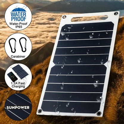 Solar Panel With USB Waterproof Outdoor Hiking And Camping Portable Battery Mobile Phone Charging Bank Charging Panel 6V