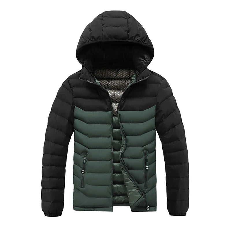 Winter Men's Bomber Padded Jacket Casual Men Cotton Thicken Warm Hooded Parkas Coats Male Thermal Windbreaker Jackets Clothing