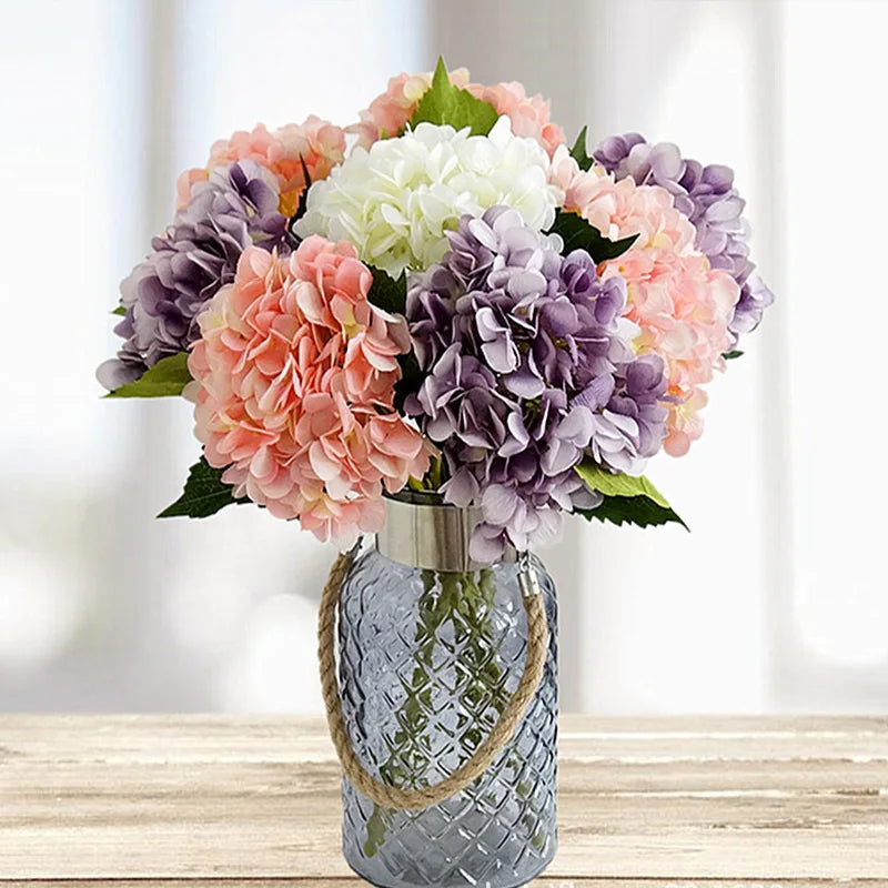 Artificial Flowers 1 Bundle Silk Hydrangea Wedding Decorative Bridal Accessories Clearance Festival Decor Vases Home Diy Bouquet