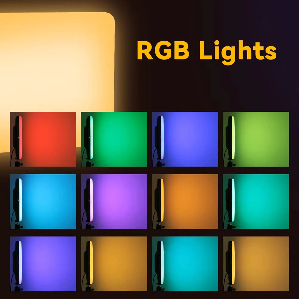 10inch RGB LED Photography Video Light Panel Lighting Photo Studio Lamp Kit Remote Control For Shoot Live Streaming Tripod Stand