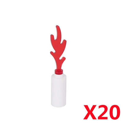 MOC Medieval Campfire Building Block Flame Wave Candle Transparent Wine Bottle Educational Toy Compatible Accessories Brick K054