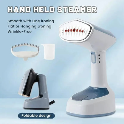 1500W Foldable Electric Fabric Steamer Fast-Heat Handheld Steam Iron for Home Travel Garment Care