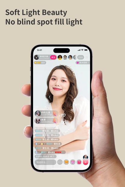 Phone Selfie Light 2700K-6500K Portbal Pocket Make UP Fill Light with Rechargable Battery Clip Rig Photo Lamp for Beauty Ring
