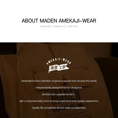 Maden Retro Cotton Seed Shell White Denim Jeans 11.2OZ Loose Straight Long Pants Cargo Pants Sweatpants Men Causal Trousers