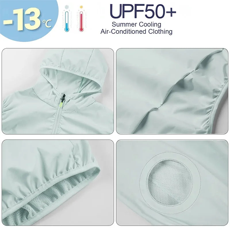 Summer Hooded Cooling Vest with Fans - Unisex Outdoor Gear for Work and Fishing