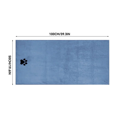 3 Size Options Microfiber Pet Bath Towel Embroidered Super Soft Absorbent Cat for Dogs Grooming Supplies