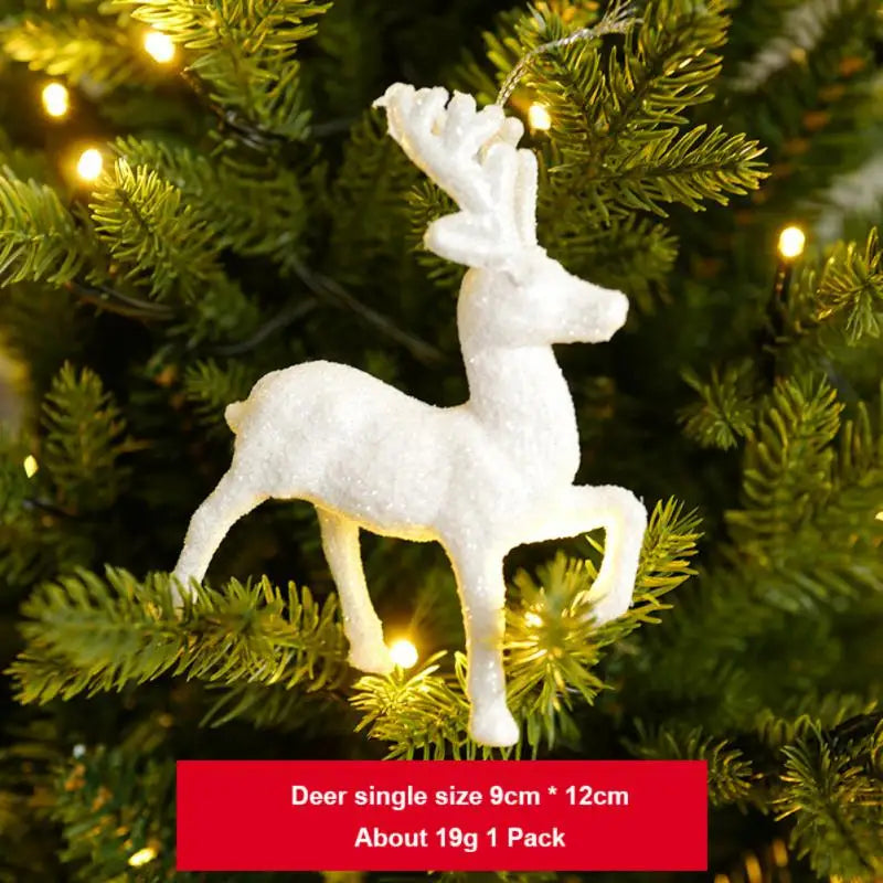 3Pcs Xmas Tree Pendants Snowflake Angel Deer Hanging Ornaments Christmas Decorations For Home Kids Toy New Year Party Decor