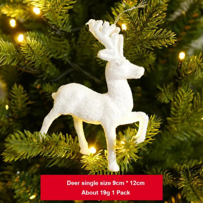 3Pcs Xmas Tree Pendants Snowflake Angel Deer Hanging Ornaments Christmas Decorations For Home Kids Toy New Year Party Decor