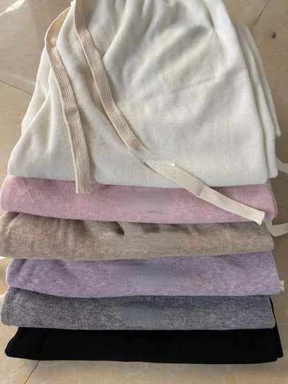 Autumn Winter Plush Pants Women  Soft Straight Tube Flared Pants High Elasticity Waist Casual Fashion Knited Woolen Pants