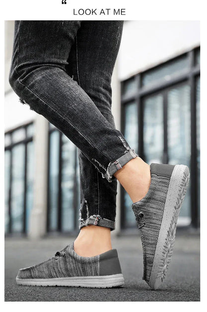 Men 2025 New Leisure Sneakers Spring Summer Breathable Lightweight Outdoor Canvas Shoes Large Size Men's Shoes Walking Loafers