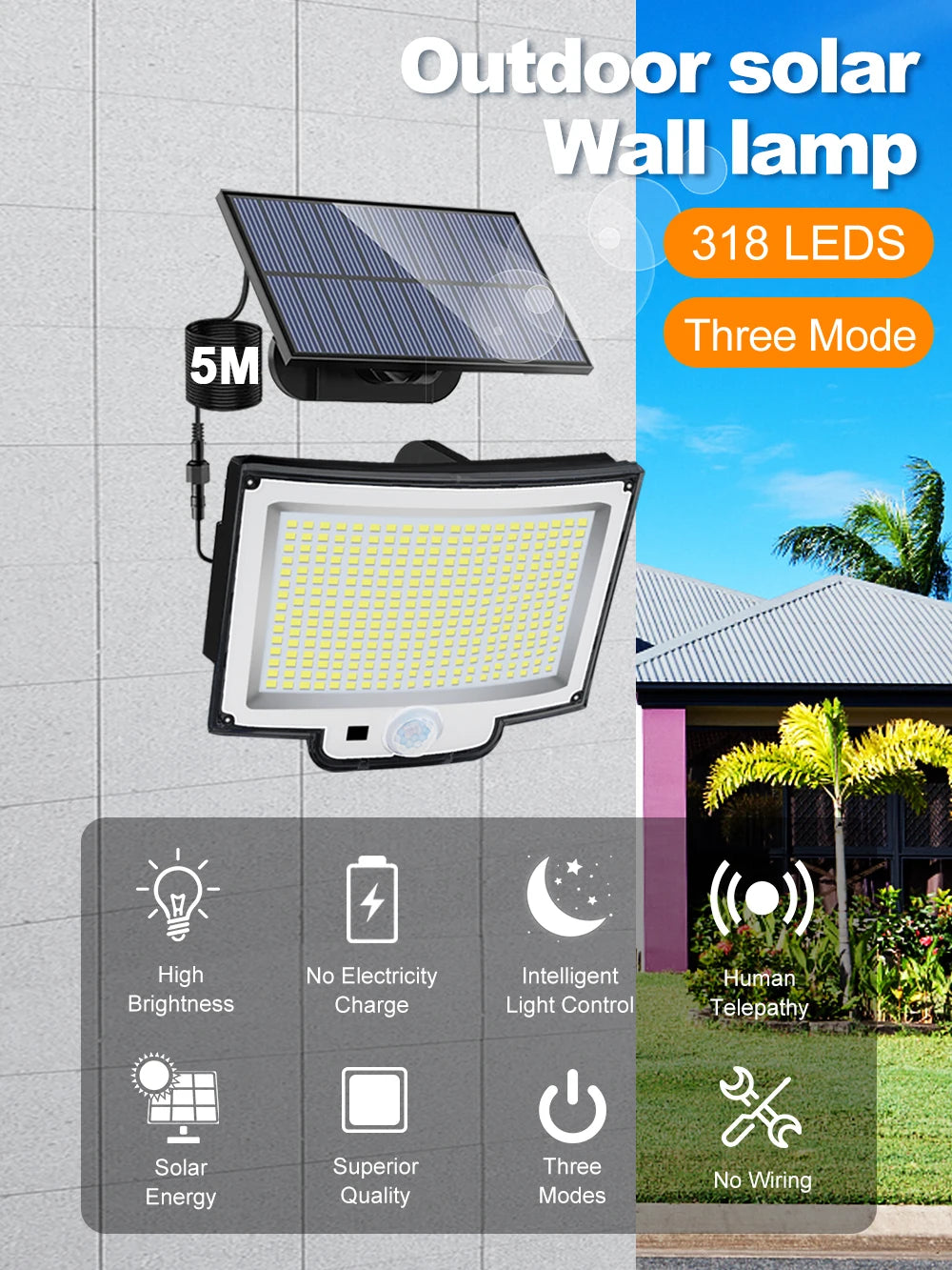 Solar Outdoor Motion Sensor Lights 348/328 LED Security Flood Wall Lamp Remote Control 270° IP65 Waterproof Outdoor Lighting