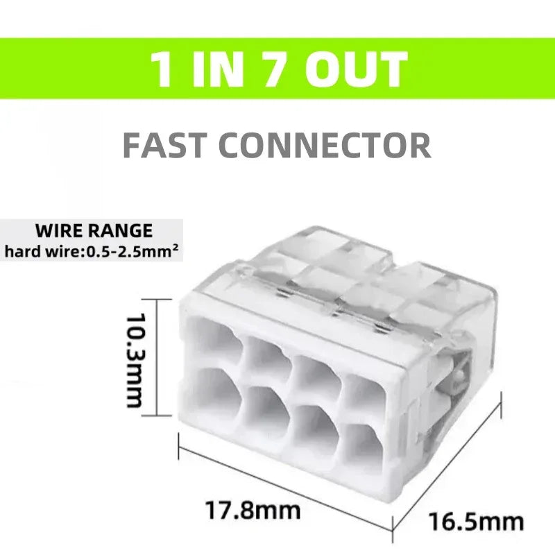 10/50/100 Pcs CMK 20 Mini Quick Wire Connectors 2/3/4/5/6/8 Ports Terminal Block Hard Stainless Easy Electric Quick Push-In