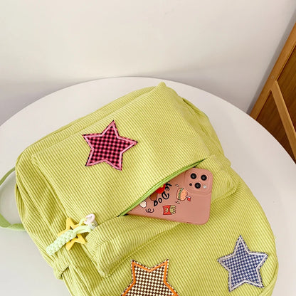 Women Schoolbag Waterproof Large Capacity School Backpack Smooth Zipper Solid Color Teens Girl Casual Daypack Bag Student Supply