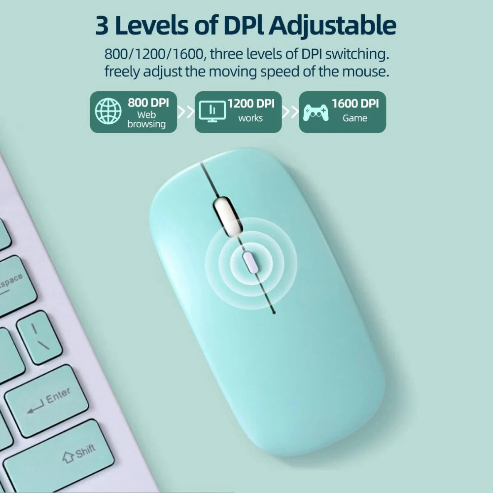 Wireless Bluetooth Mouse Gamer For MacBook iPad Laptop Computer Replaceable Battery Bluetooth Mouse Adjustable 800/1200/1600DPI