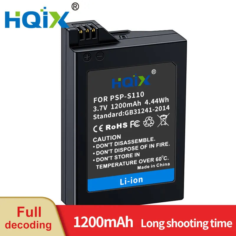 HQIX for Sony  PSP-2000 2001 2002 2003 2004 2005 2006 2007 2008 3000 3001 3002 3003 3004 Game Console PSP-S110 Charger Battery