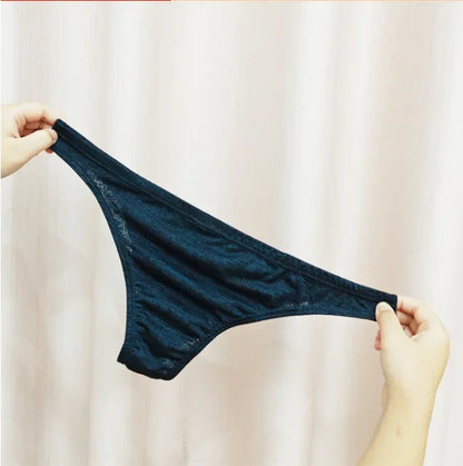 Summer Jacquard Lace Underwear for Men Ulta-Thin Quick Dry Brief Sissy Sexy Low-rise U Convex Pouch Tanga Gays Erotic Underpants