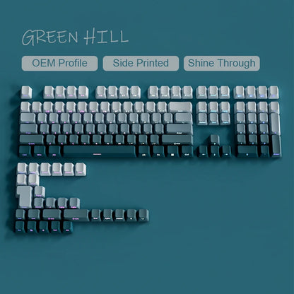 Babysbreath Side Print Shine Through Keycap Cherry Profile Double Shot PBT Keycaps 130 Key for Cherry MX Switches Gamer Keyboard