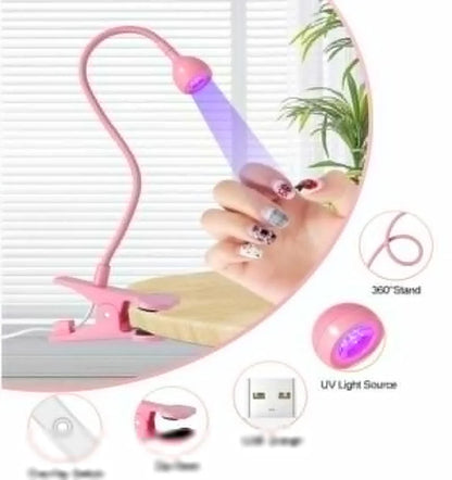 LED Nail Lamps 3W Flexible Gooseneck Lamp Quicky Dry Nail Manicure Dryer Gel Polish Curing Light for Gel Nails