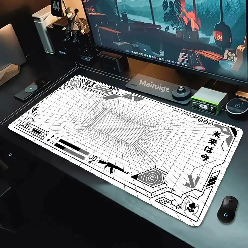 Perspective Grid Desk Mat Gaming Mat Pad on The Table Office Gamer Accessorie Keyboard Mat White Mouse Pad Mouse Carpet  playmat