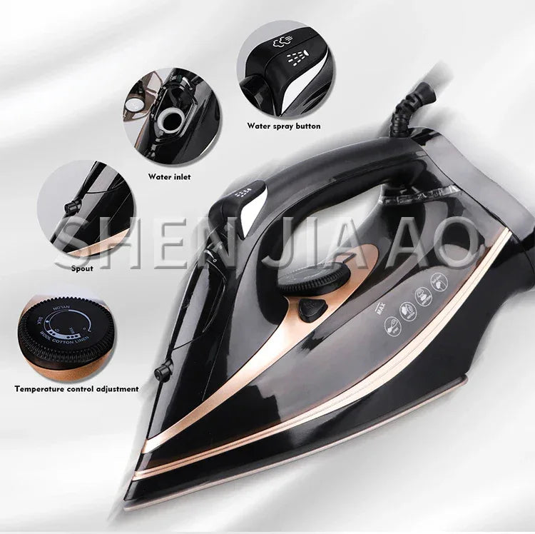 Electric Steam Iron Home Appliance Handheld Cloth Iron for Clothes Ceramic Plate Large Steam 2200W for household