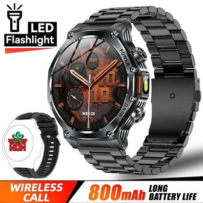 2026 800mAh Super Capacity Battery Adult Men Smart Watch 1.8-inch Large Screen Bluetooth Call IP68 Waterproof SmartWatch Sports