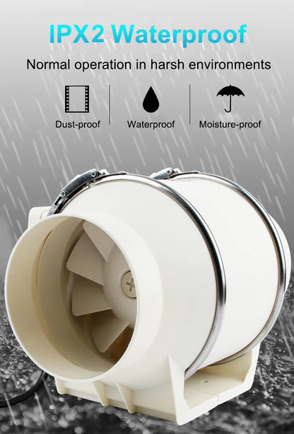 4/5/6/8 Inch Remote Control Exhaust Fan Silent Inline Pipe Duct Fan Extractor Air Ventilation Blower Kitchen Toilet Wall Booster