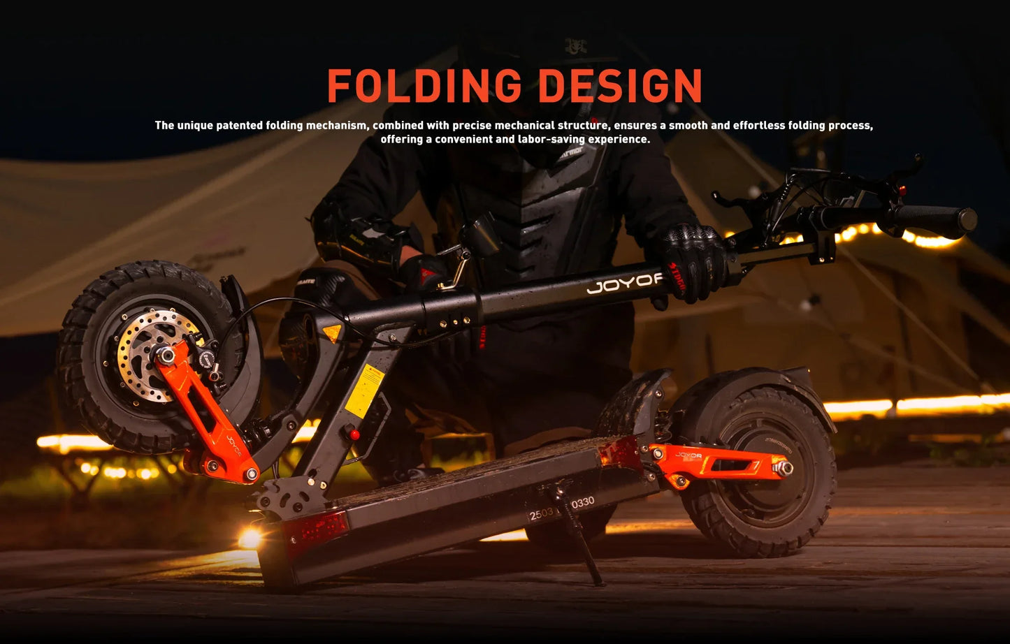 JOYOR T10 Adult Electric Scooter 1000W*2 Motor 60V18AH Battery Off-Road Escooter 10" Off-Road Tire Foldable E-Scooter