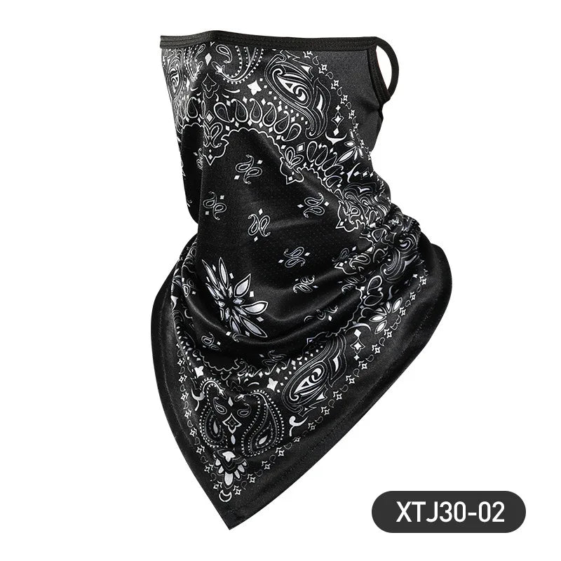 Motorcycle Cycling Face Mask for Men Neck Gaiter Scarf Skull Cap Sun Protection Cover Running Balaclava Bandana with Ear Loops