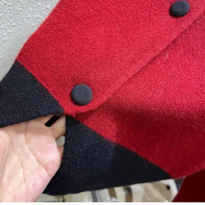 Xiaoxiangfeng Contrasting Color Sweater Jacket for Women in Autumn Winter Spring and Autumn Lazy Style Small Knitted Cardigan