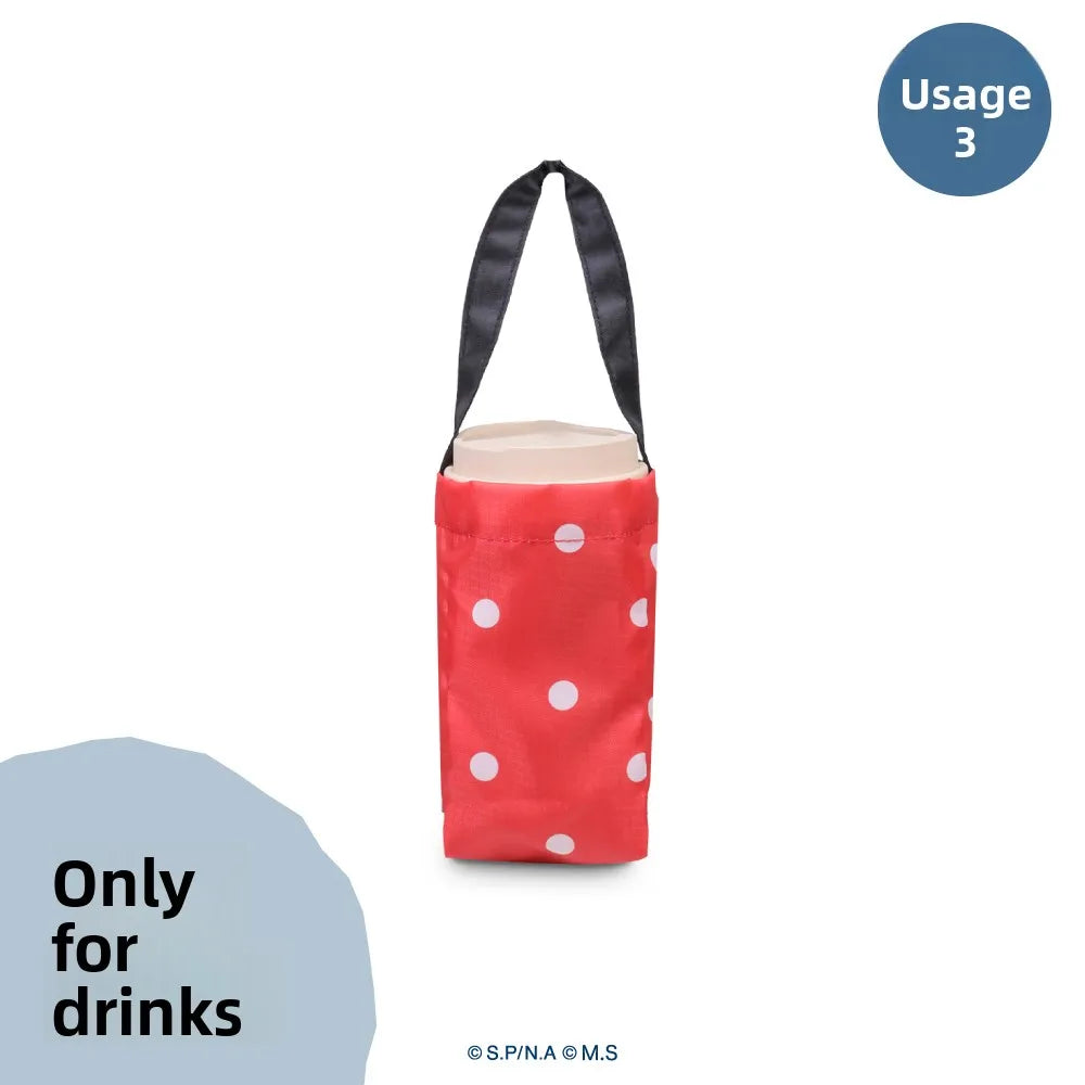 New Cherry Small Ball Japanese Cartoon Style Waterproof Stackable Handheld Lunch Box Bag Convenient Beverage Bag Family Storage