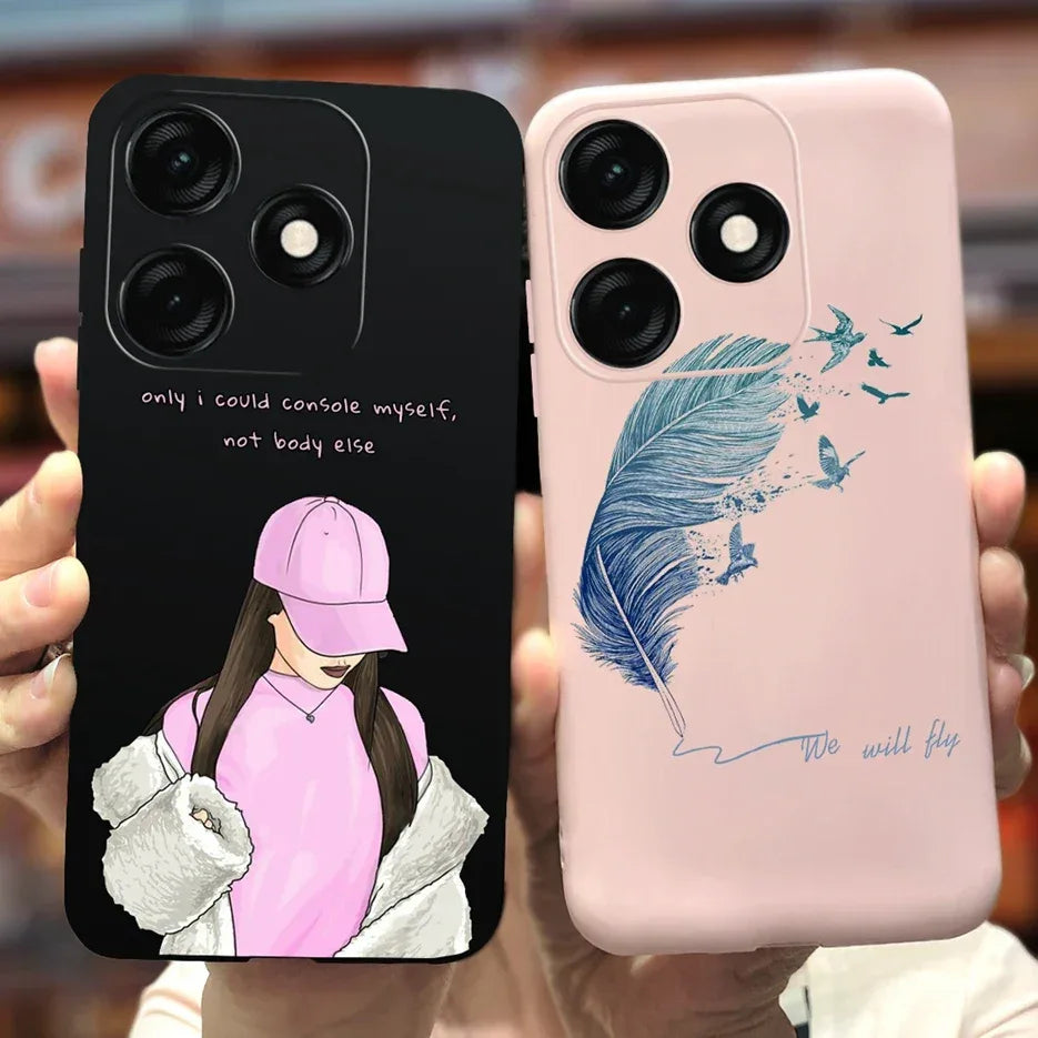 For Tecno Spark 20 Case Spark 20C BG7n Prety Girls Butterfly Painted Phone Case For Tecno Spark 20 Pro Spark20 C Soft TPU Fundas