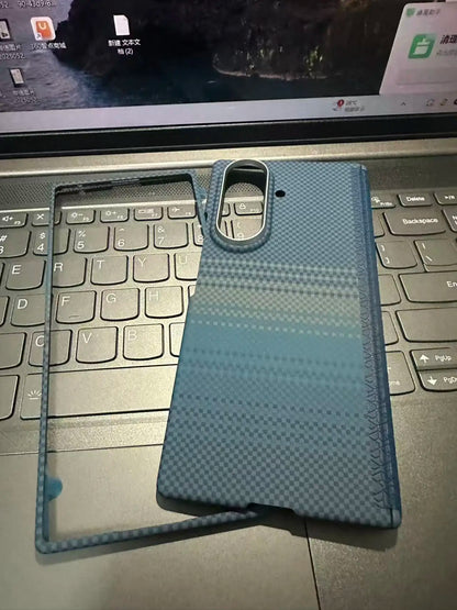 Z Fold 7 Aramid Case for Samsung Galaxy Z Fold 7 Magnetic Case Aramid Carbon Fiber Cover MagSafe/Qi2 Charging Armor Protective