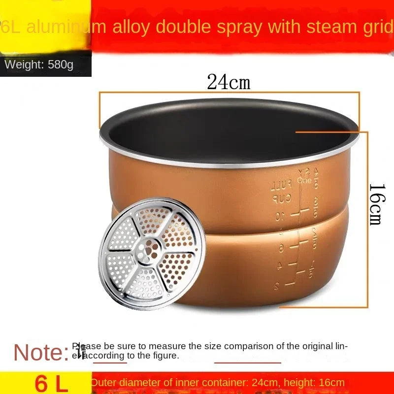 Electric pressure cooker liner multicooker bowl 4L 5L 6L liter non-stick pan double spray thickening