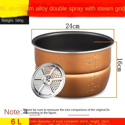 Electric pressure cooker liner multicooker bowl 4L 5L 6L liter non-stick pan double spray thickening