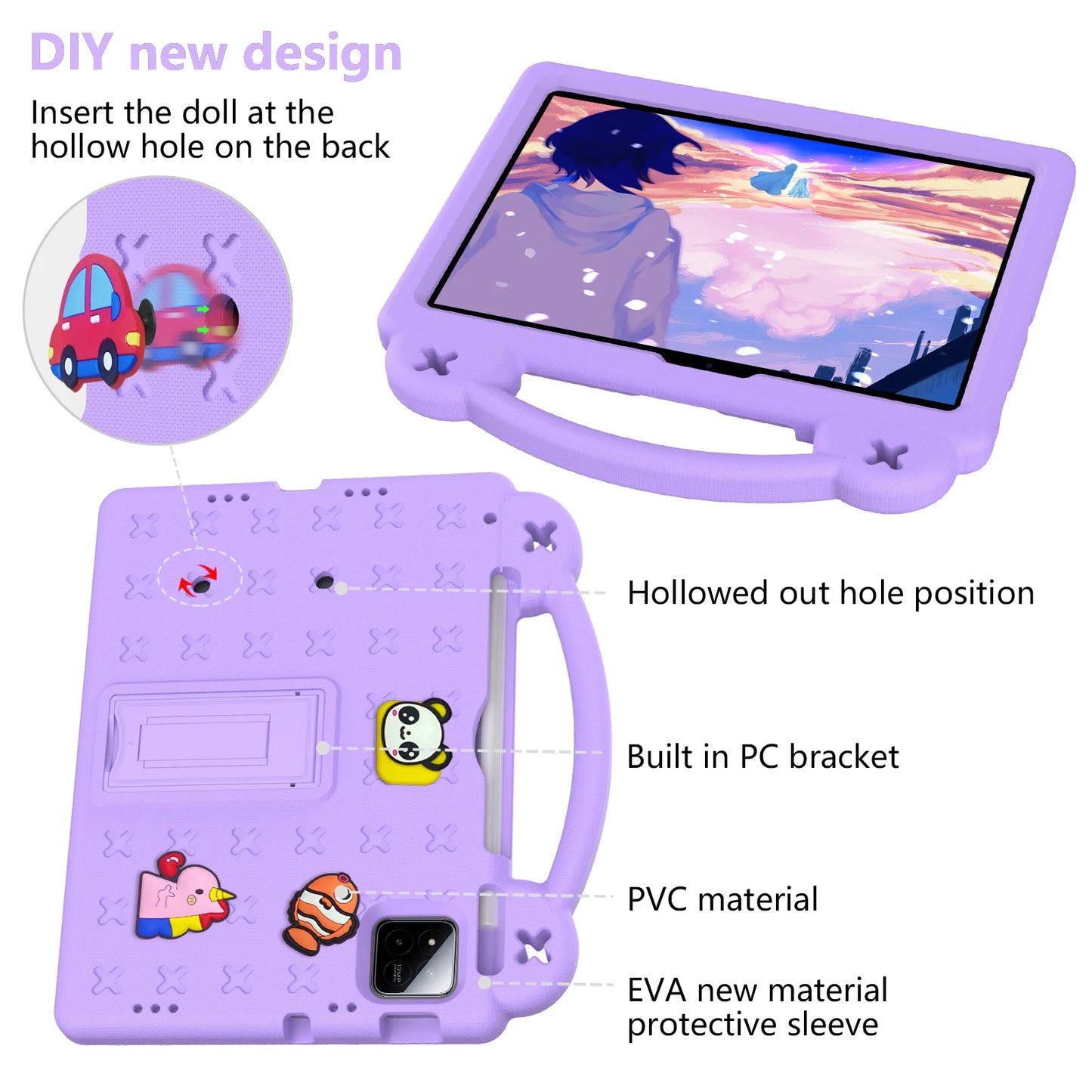 Cute Bear EVA Case For Official Xiaomi Pad 8 7 Pro 2025 11.2 Built-in Kickstand Kids Funda Cover Shockproof With Portable Holder