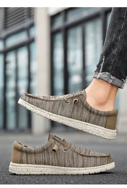 Men 2025 New Leisure Sneakers Spring Summer Breathable Lightweight Outdoor Canvas Shoes Large Size Men's Shoes Walking Loafers