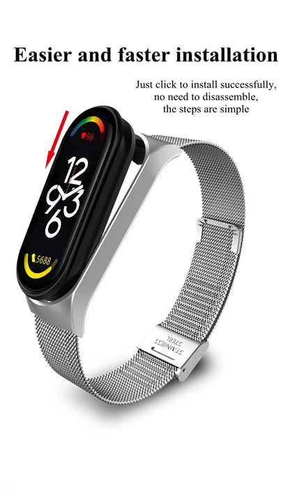 Metal Strap bracelet for Xiaomi mi band 7 6 5 3 4 strap Stainless Steel MiBand 4 Smart Wrist Strap for xiao mi miband 4 3 straps