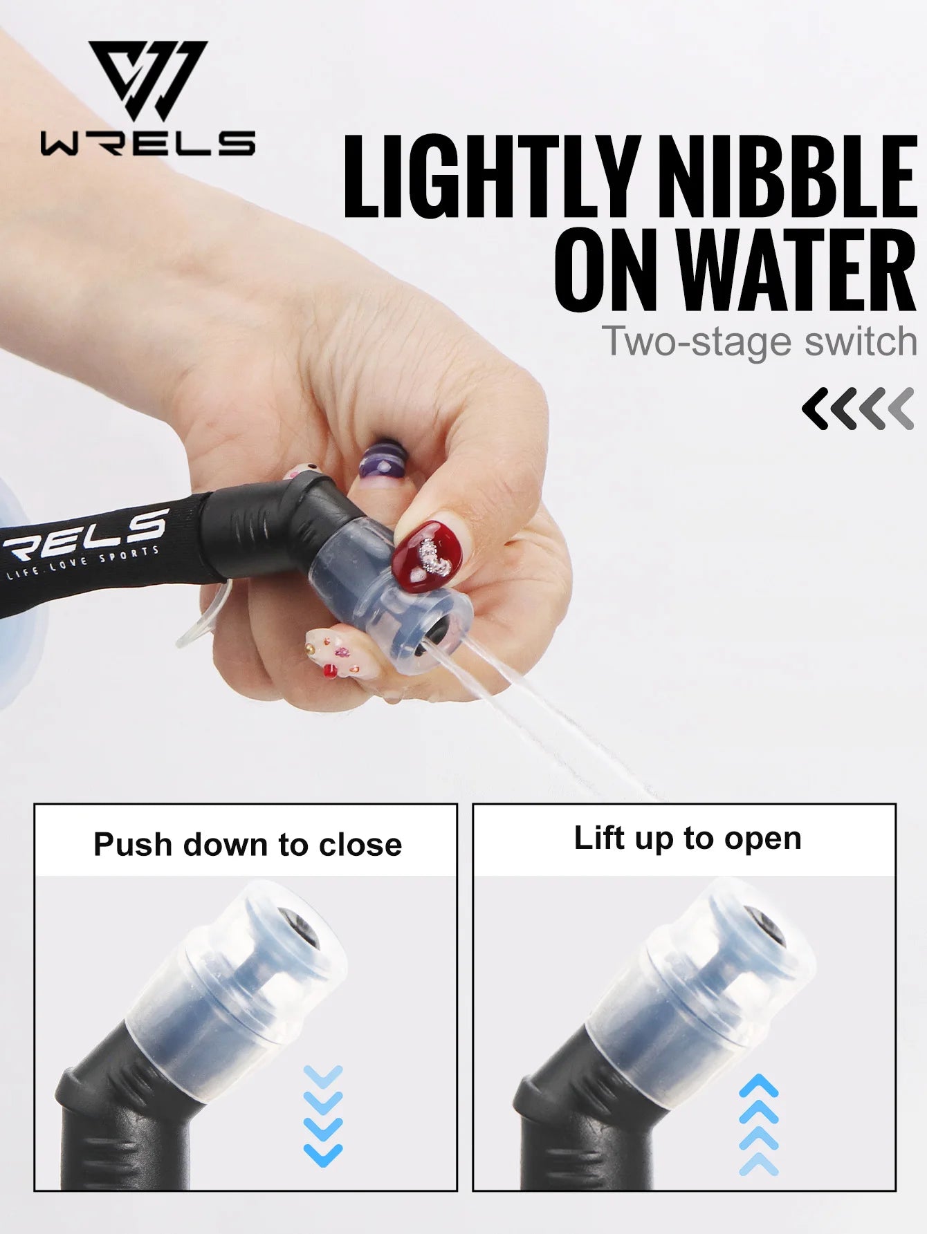 WRELS Folding Water Bottle TPU BPA-Free Leak Proof Soft Flask Outdoor Sport Marathon Hiking Camping Portable Water Bottle