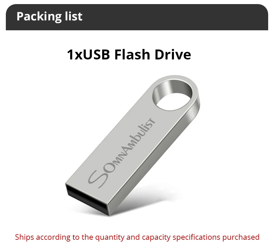SomnAmbulist Pen Drive 32GB 64GB 128GB High Speed USB2.0 for PC Mobile Mini Pen Drive 16GB 32GB USB Flash Drive 64GB 8GB 4GB