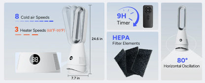 Wholesale Smart Fan and Warming Dual Purpose  Office Home House Room Portable Electric Bladeless Fan Heater