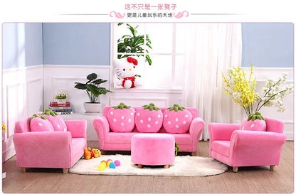 Children's Sofa Cute Cartoon Fabric Strawberry Sofa Modern Tatami Combination Baby Sofa