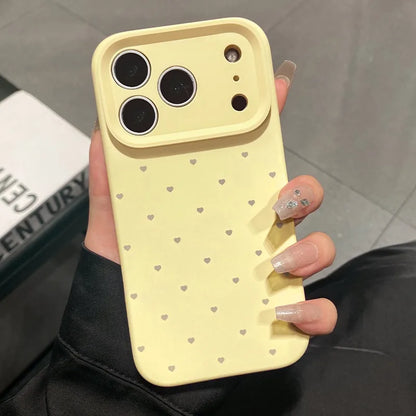 Cute Love Heart Candy Color Matte Case for iPhone 17 16 15 Pro Max 14 Plus 12 13 11 Air Soft Liquid Silicone Ultra Slim Cover