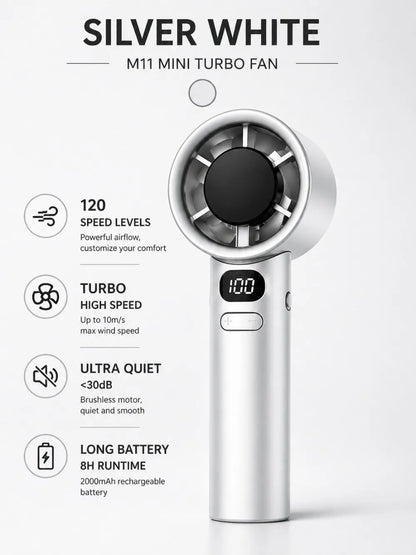 Xiaomi MIJIA Portable Fan Handheld 120 Speed Mini Bladeless Desktop Fan Rechargeable Instant Cooling With Ice Mode For Men Women