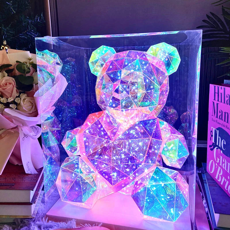 Glowing Bear 30CM Magic Luminous Bear with Bag Valentine's Day Gift Home Livingroom Desktop Decor Girl Grilfriend Creative Gift