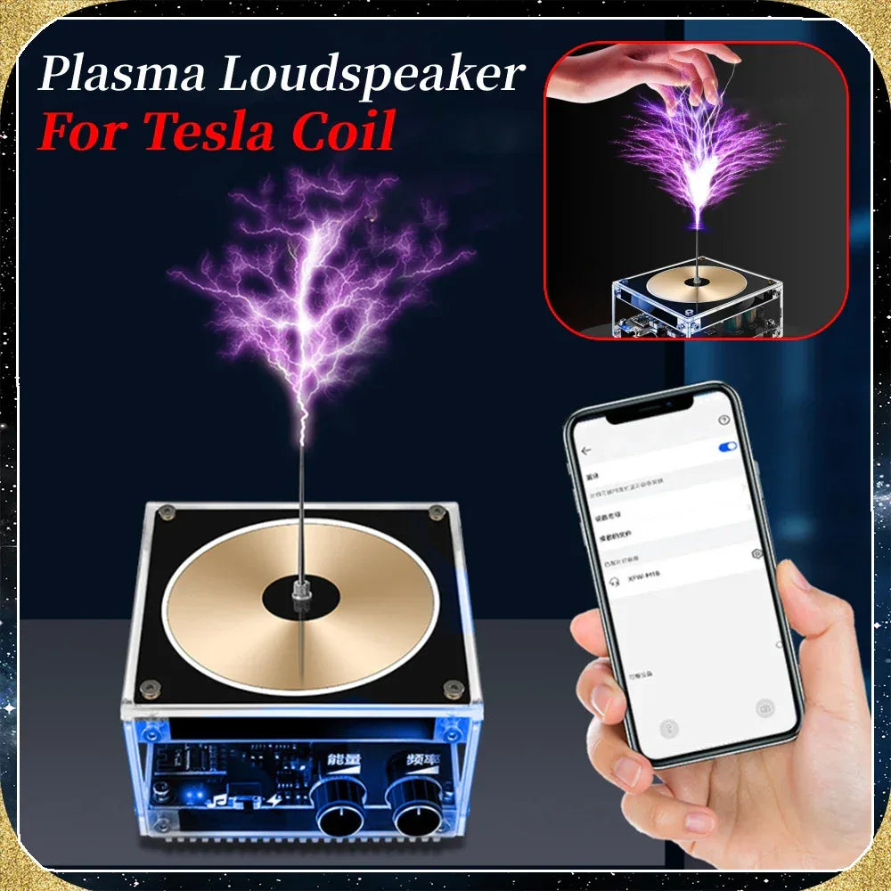 Tesla Coil Speaker Plam Music Loudspeaker Wireless Lighting High Frequency Pulse Test Apparatus for Experiment Science Education