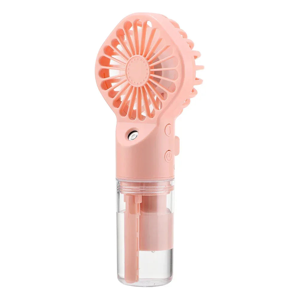 Handheld Mini Quiet Air Cooling Fan Portable Water Mist Fan USB Charging 4 Speed Humidification Spray Fan for Home Office Dorm