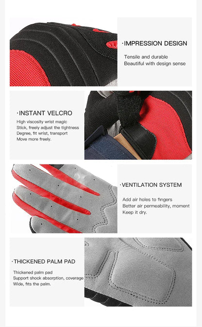 Vilico Outdoor Mountaineering Hiking and Cycling Gloves for Men and Women With Thickened Shock Absorbers Breathable and Non Slip